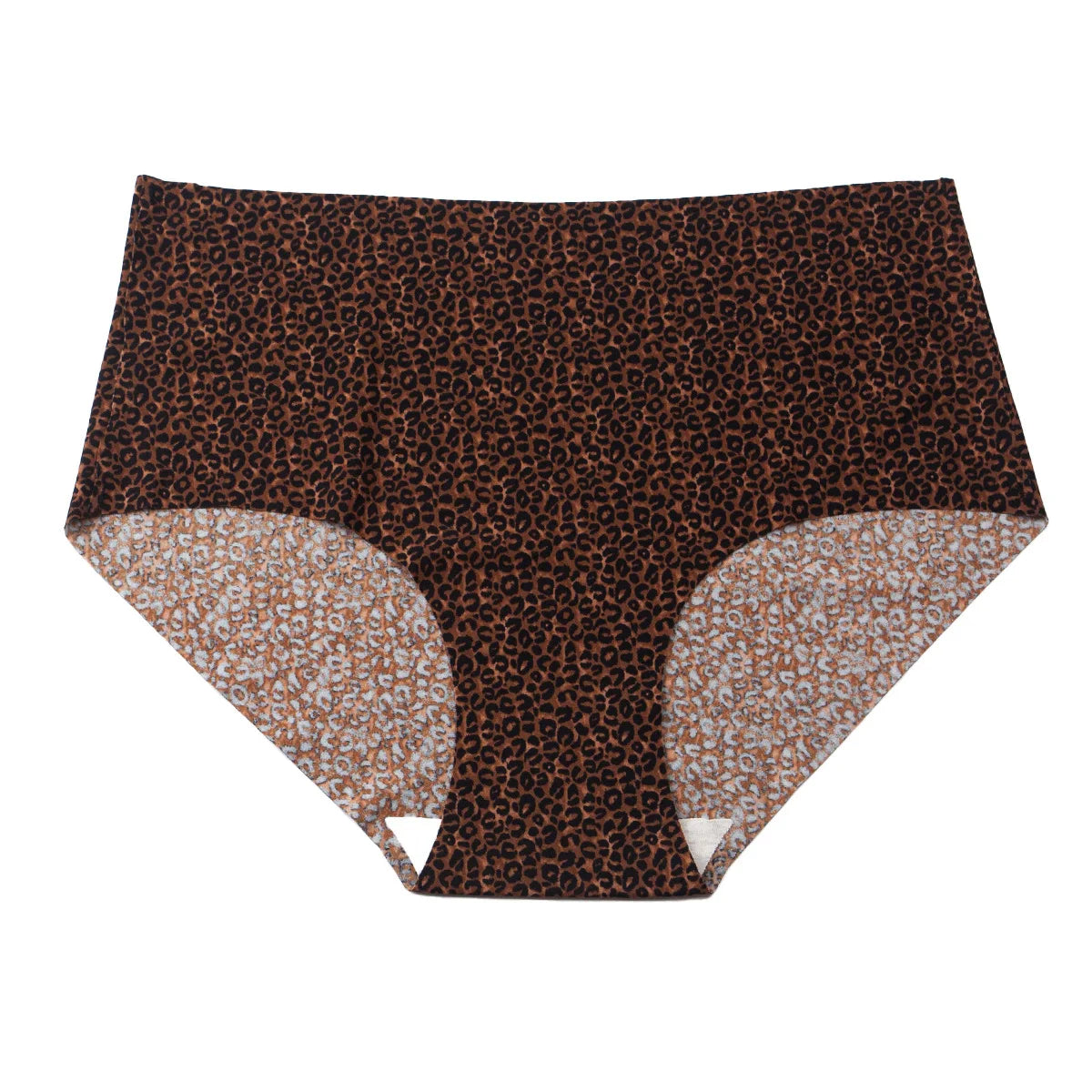 6pcs Women's Seamless Ice Silk Panties Female Mid Waist Plus Size Leopard Print Underwear Girls Fashion Brief Lady Comfort Panty