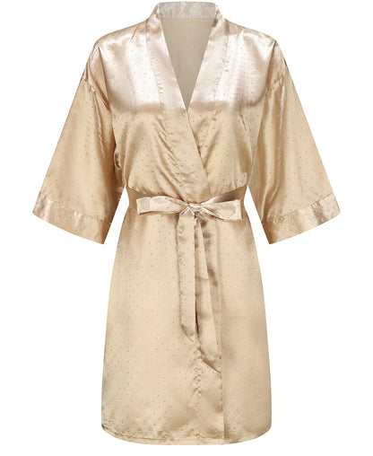 Luxury Bridal Short Robe Wedding Day Diamond Feather Dressing Gown Silk Satin Whi