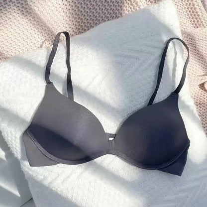 Japanese One-piece Smooth Girl Seamless Small Push Up Bra Thin Cup Without Underwire Sleep Bra 3/4 Cup Bralette Top Brassiere