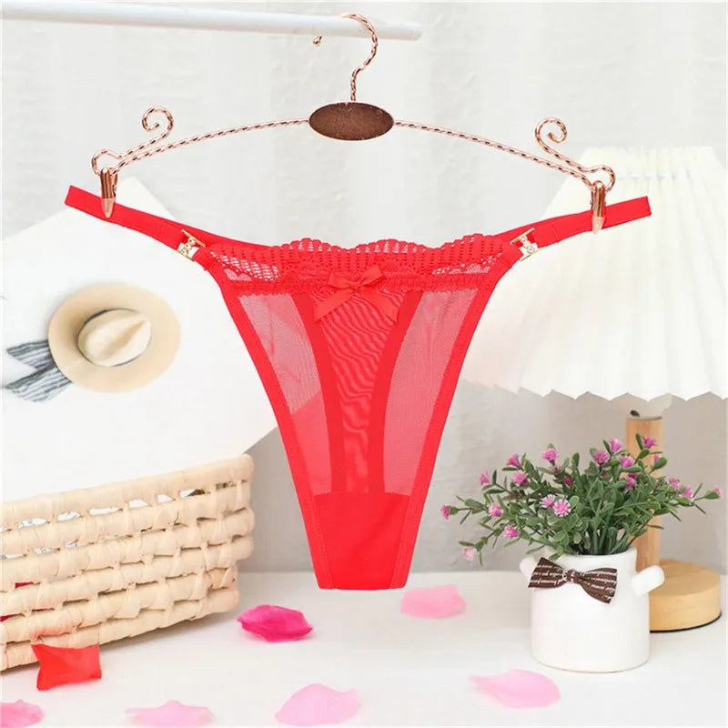 2024 New Women Sexy Panties Mesh Sheer Thongs T Pants Seamless Underwear T-Back Briefs Low Waist See Through G Strings Wholesale
