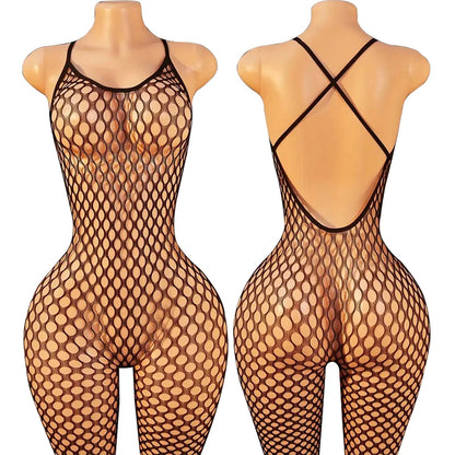 New Sexy Crotchless Lingerie Women Backless Cutout Bra Set Mesh See Through Bodystocking Full Sleeve Leopard Print Underwear Set