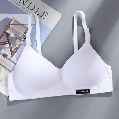 Women Cotton Underwear AB Cup Bra Wireless Gathered Comfort V Brassiere Push Up Lingerie Bralette Girls Seamleass Sports Bras