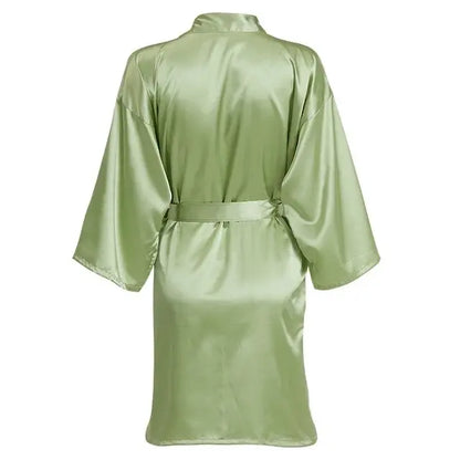 Sage Green Bridal Satin Robe Women Spanish Wedding Robe Novia Kimono Bride Party Bridesmaid Robes
