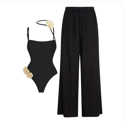 2025 New Arrival Push Up One Piece Swimsuit Ruffle Beach Wear Swimwear Women Wrap Skirt Swimsuit Cover Up Sexy Sarong Plage