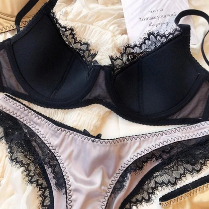 Women'S New Sexy Underwear Night Push Up Gathered Mesh Lace Erotic Sexy Home Bra Set Home Outfits