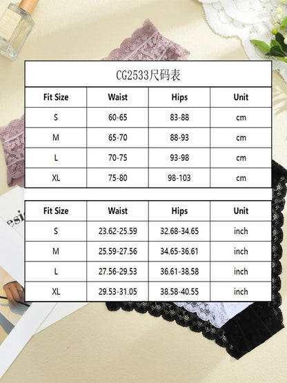 6PCS/Set Women Sexy Lace Panties Low Waist Briefs Hollow Out Comfortable Breathable Lingerie Floral Embroidery Ladies Underpants
