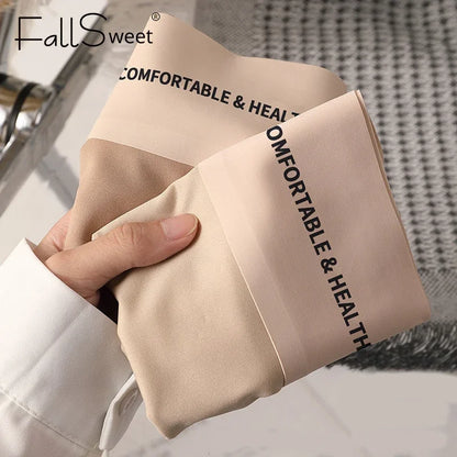 FallSweet 4PCS High Quality Women's Cotton Panties Seamless Briefs Plus Size Woman Lingerie Sexy Female Invisible Underwear M-XL