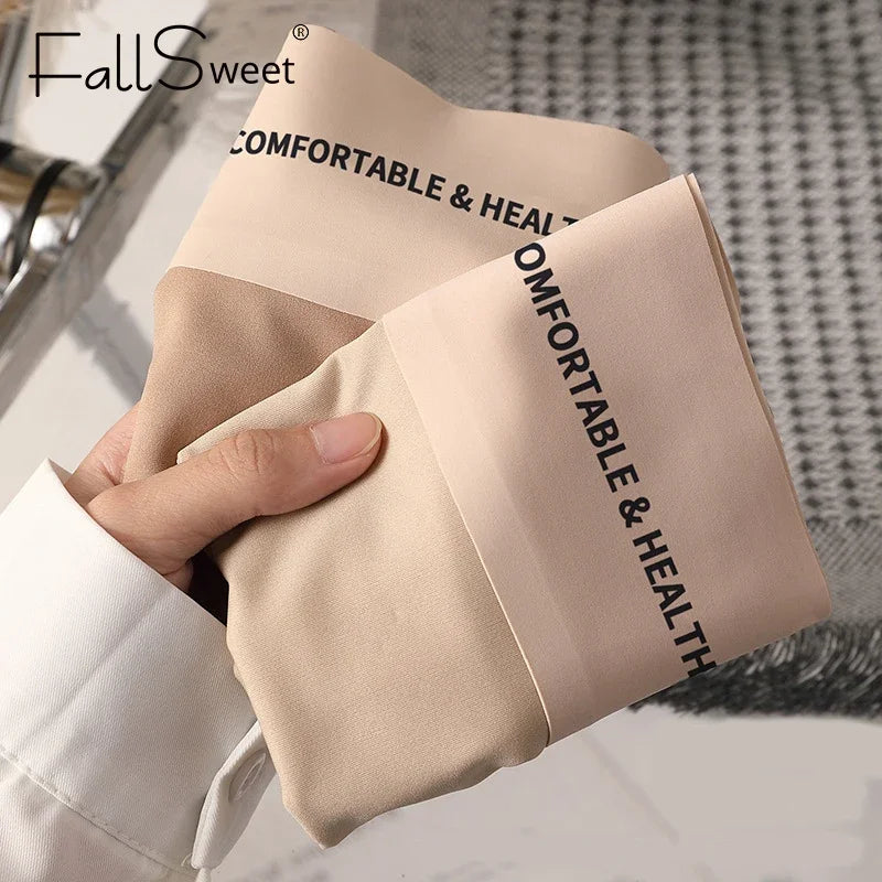 FallSweet 4PCS High Quality Women's Cotton Panties Seamless Briefs Plus Size Woman Lingerie Sexy Female Invisible Underwear M-XL
