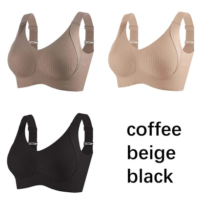 FallSweet 3PCS Seamless Wireless Push Up Bras for Woman Adjustable Comfort Bralette for Full and Petite Busts Wireless Lingerie