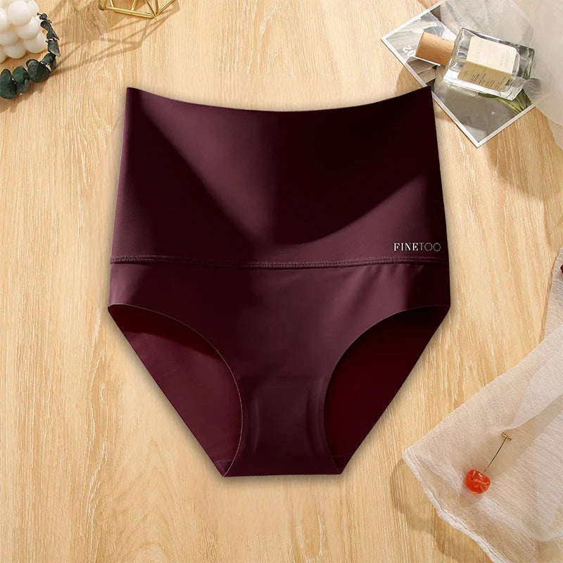 FINETOO Seamless High Waist Panties Women's Abdomen Hip Lift Briefs Body Shaping Lingerie Pants Plus Size Breathable Underwear