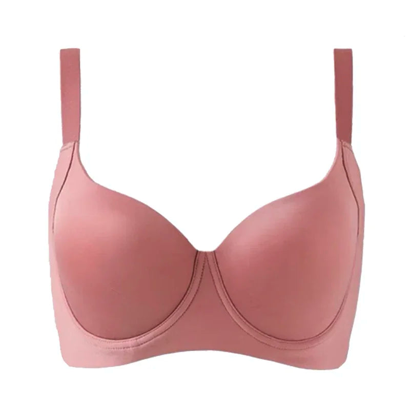 Womens Plus Size Adjustable Seamless T-shirt Bra Lightly Padded Contour Underwire Female Lingerie 34 36 38 40 42 C D E F