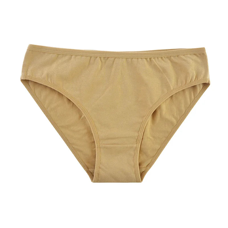 6pcs Women Panties Girl Sexy Underwear Solid Color Middle-Waisted Briefs Female Ventilation Soft Cotton Women's Underpants