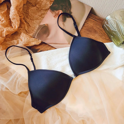 Women Seamless Bras Deep V Neck Brassiere Adjustable Straps Underwear Wireless Push Up Bralette Female Sleeping Soft Lingerie