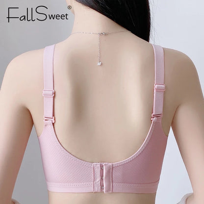 FallSweet Seamless Push Up Bra for Woman Wireless Plus Size Bras with Pendant Women's Intimates No Pads Breathable Brassiere