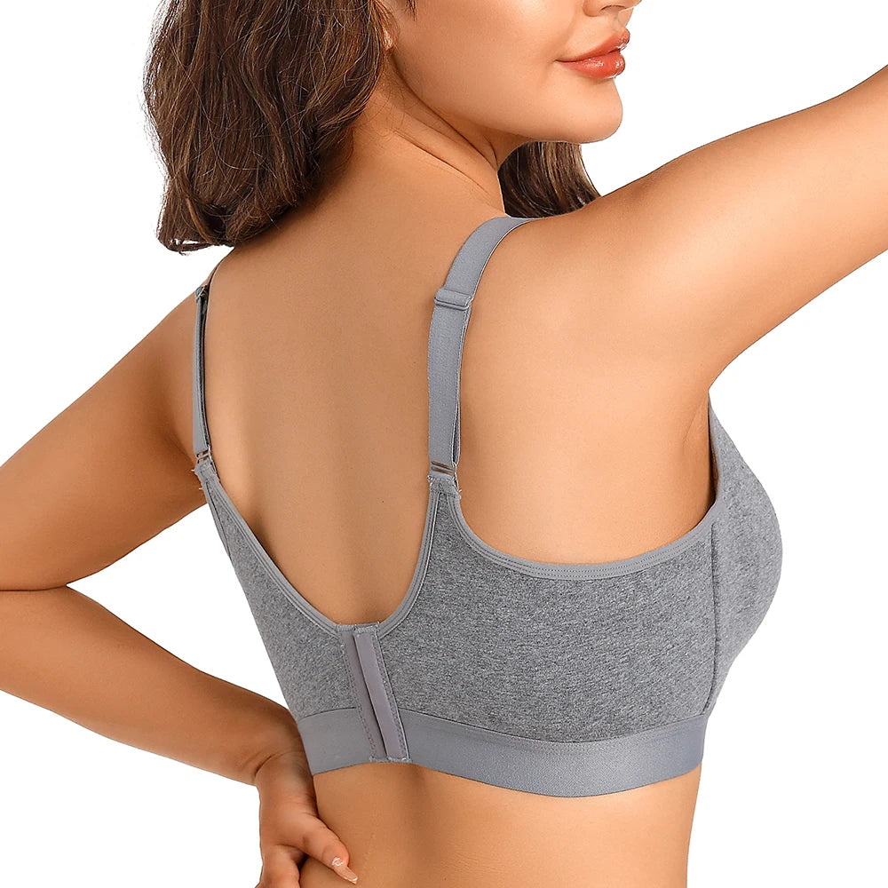 Sheroine Cotton Bra for Big Breast Women, Wirefree Comfort Full Coverage Soft Seamless Underwear Unlined Non-Padded Bras