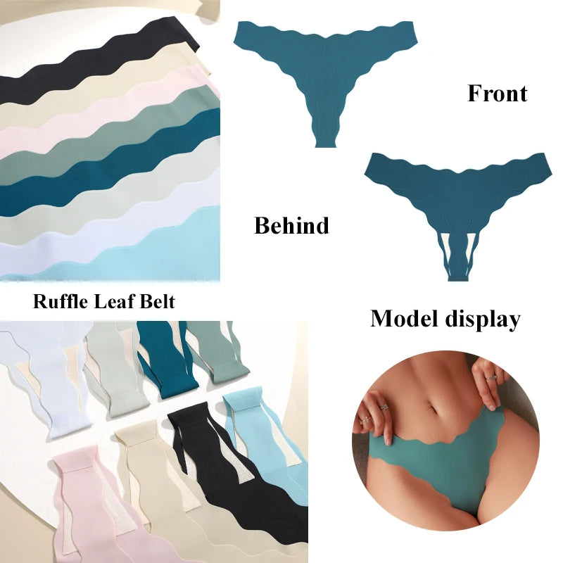 4pcs Seamless Knitting Underwear Women Ultra-Soft Panties Sexy Breathable Solid Thongs Female Low Waist Stretchy G-String T-Back