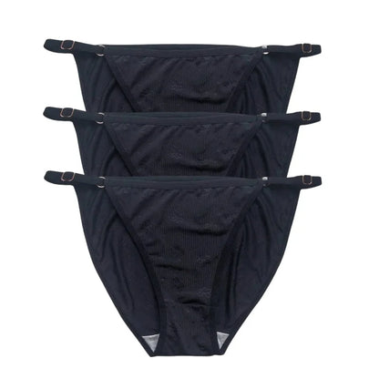 3Pcs/Set Ice Silk Panties Women Low Rise Briefs Brazilian Panties Solid Color Underwear Female Underpants Sexy Lingerie S-XL