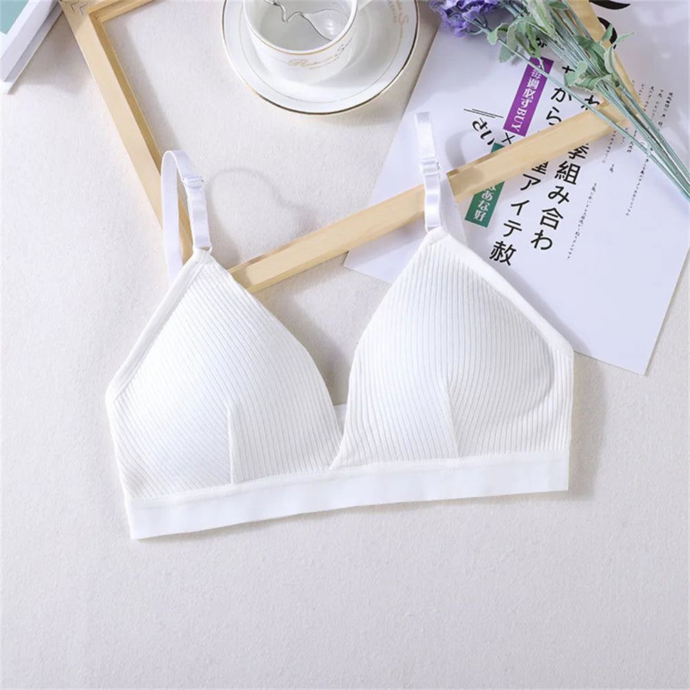 Women's Bras Cotton Brassiere Soft Intimates Solid Color Push Up Bra For Casual Everyday Wear Undergarments