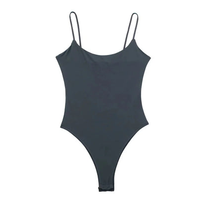 MUJER White Black Body Woman Sleeveless Tight Bodysuit Lingerie Sexy Woman Bodys Bodycon Backless Bodysuit Women Summer Tops
