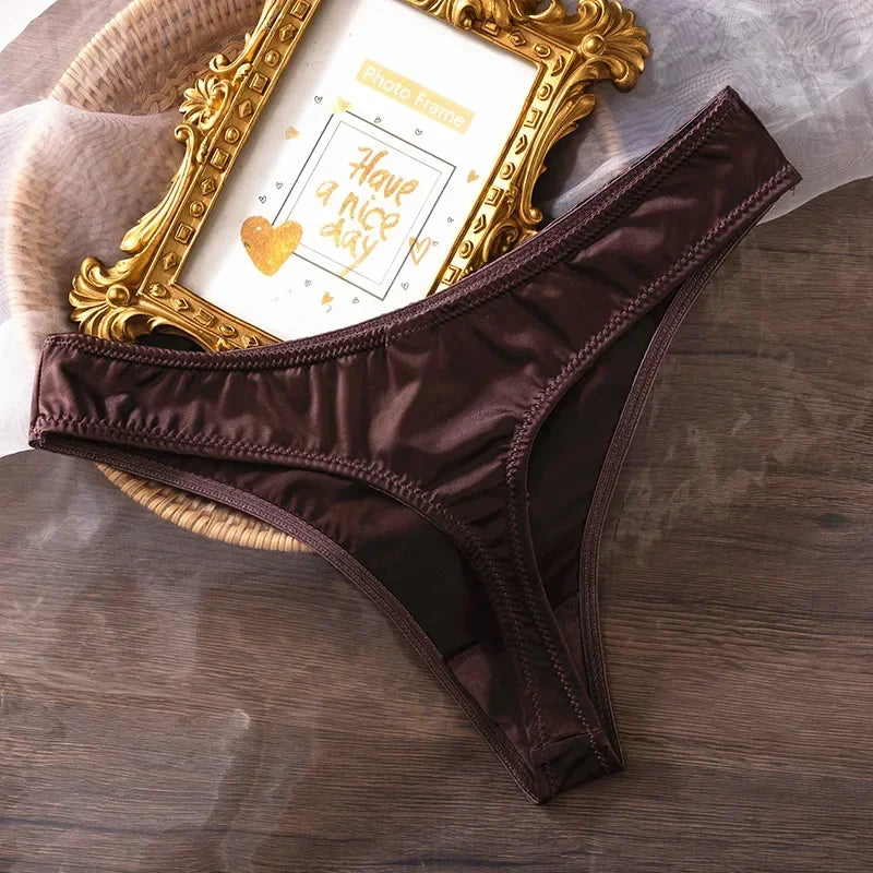 Ice Silk Panties Women Lingerie Underwear Low Waist Seamless Quick-drying Skin-friendly Breathable Briefs Women Intimates  Brief