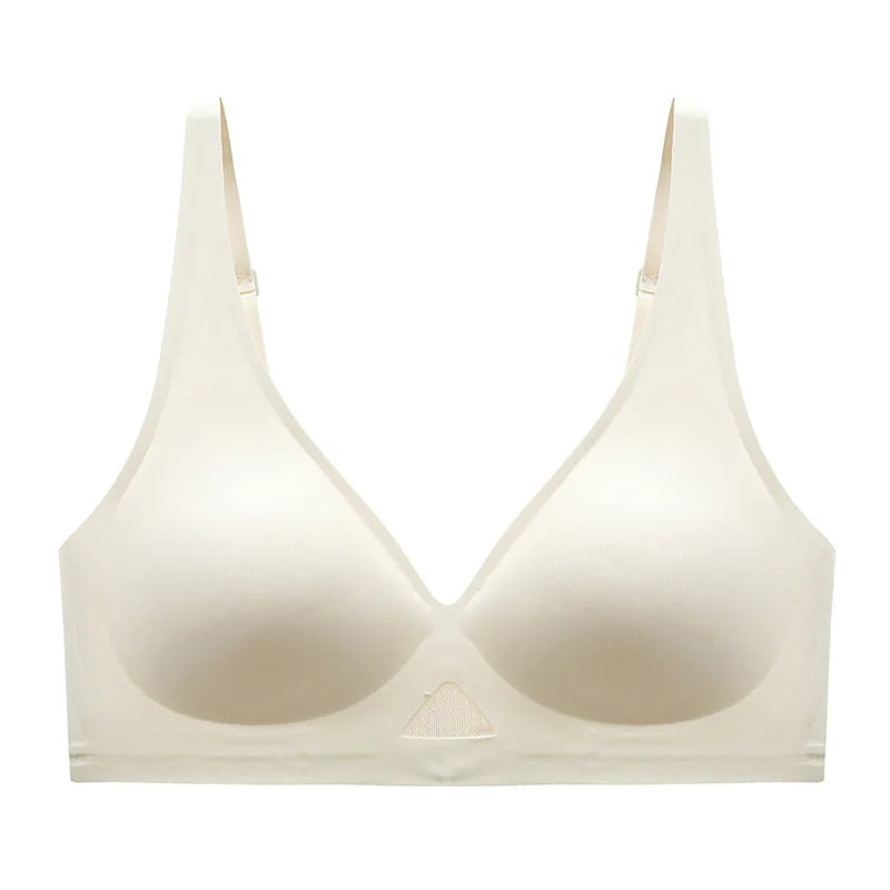 FINETOO Deep V Seamless Bra Women Sexy Hollow Underwear Ladies Comfortable Wireless Brassiere Soft Female 3/4 Cup Bras Lingerie