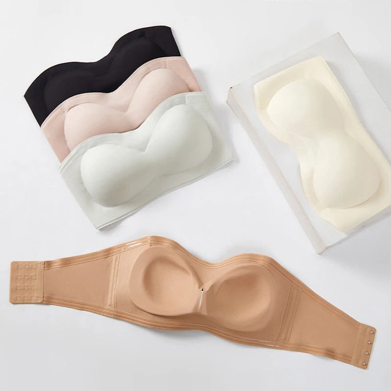 2Pcs/Set Strapless Adhesive Bra Push-Up Non-Slip Small Chest Lightweight Sexy Invisible Lingerie Women Everyday Party Wedding