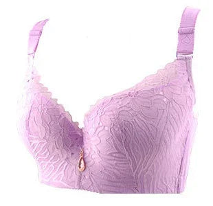 Cotton-lined solid women full-coverage bra Breathable Push up Sexy lace underwear lingerie top big bust 80-120 C D E F bh C3313