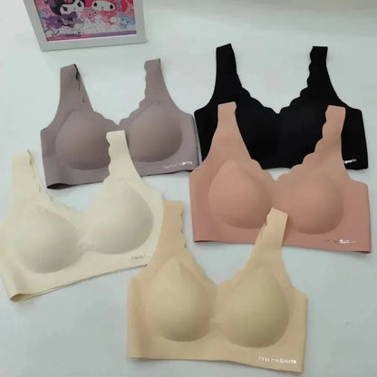 A /B / C Fixed Cup Seamless   Oversized Bra Thin Push Up  Women Underwear