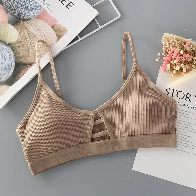 Women Cotton Sports Bra Tube Top Female Seamless Underwear Tube Bra Wireless Bralette Sexy Lingerie No Rims Lenceria Para Damas
