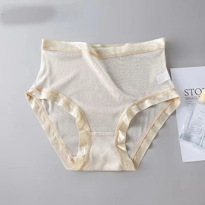 High-grade 100% mesh silk women's briefs Summer Autumn Double bottom breathable,  mulberry silk underwear