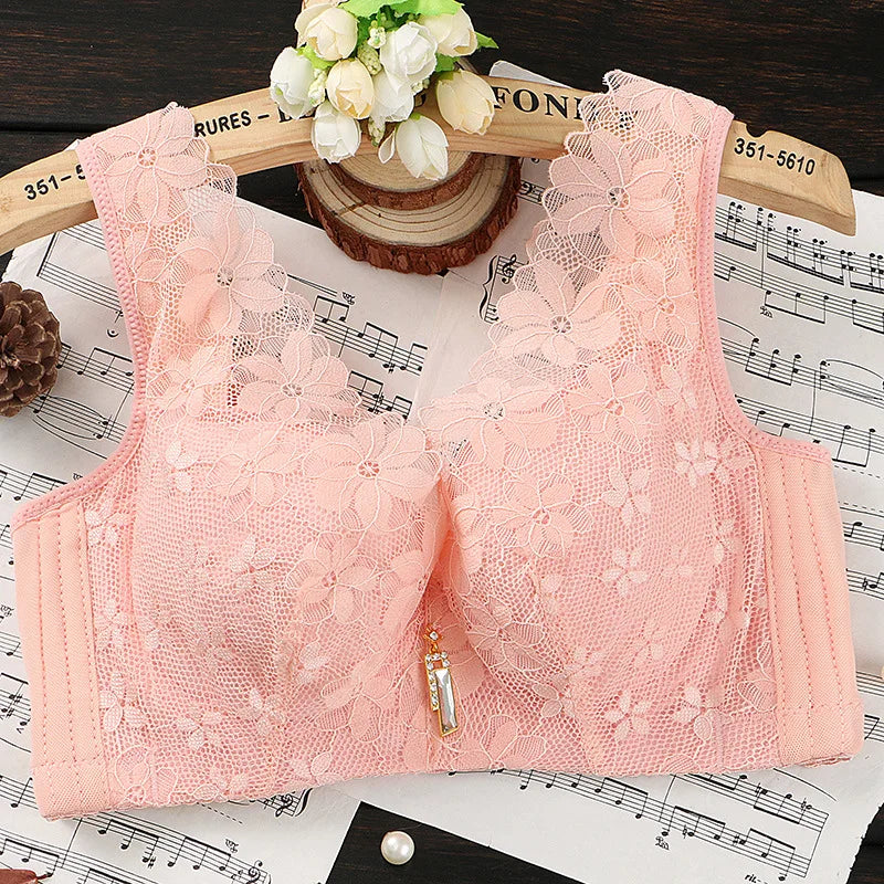 Minimizer Full Cup Brassiere Vest Bra Women Large Size Soft Sexy Lace Push Up Bra Sleeping Underwear Lingerie Women Clothing