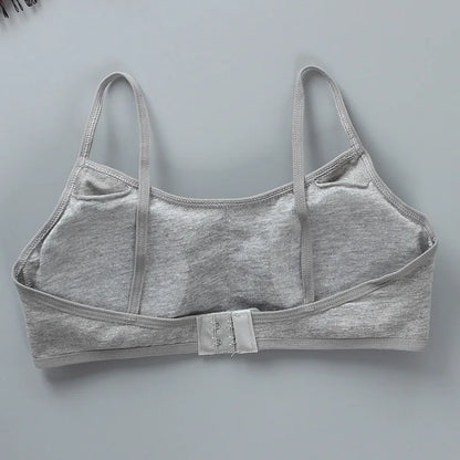 Girls Sports Bra Underwear Double Layer Thin Cotton Summer Suspender Bras with Breathable Sponge Pad No Steel Rings Training Bra