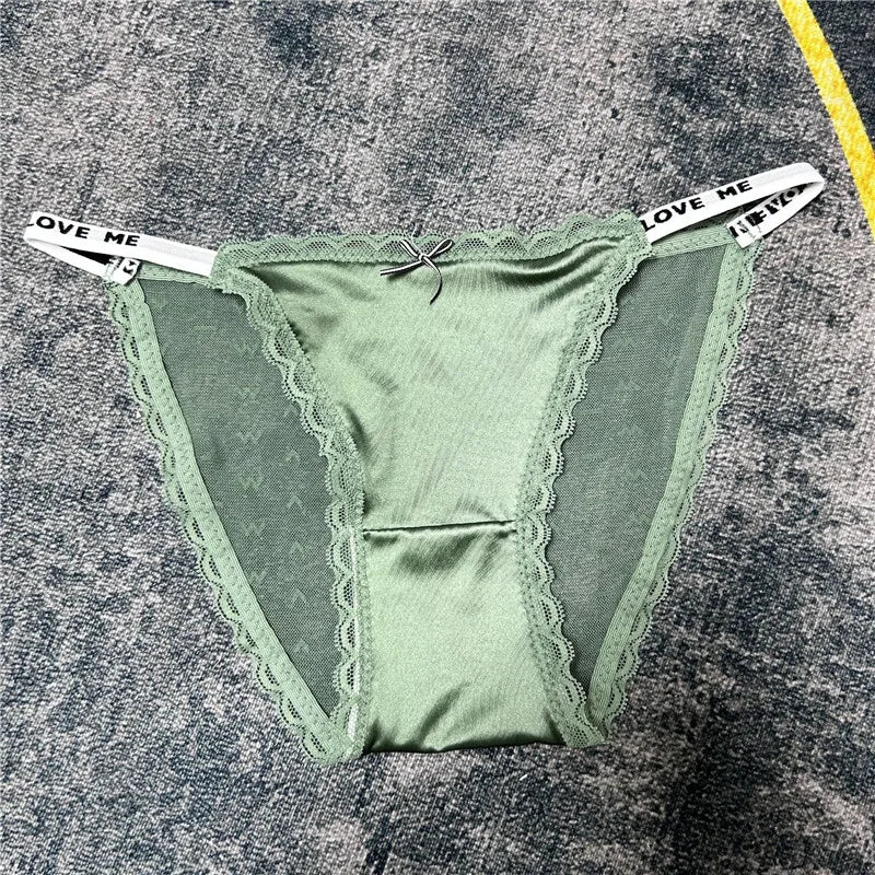 Women's Lace Bow Panties Comfort Hollow Out Briefs Heart Underwear Woman Sexy Pantys Intimates Underpants M L XL