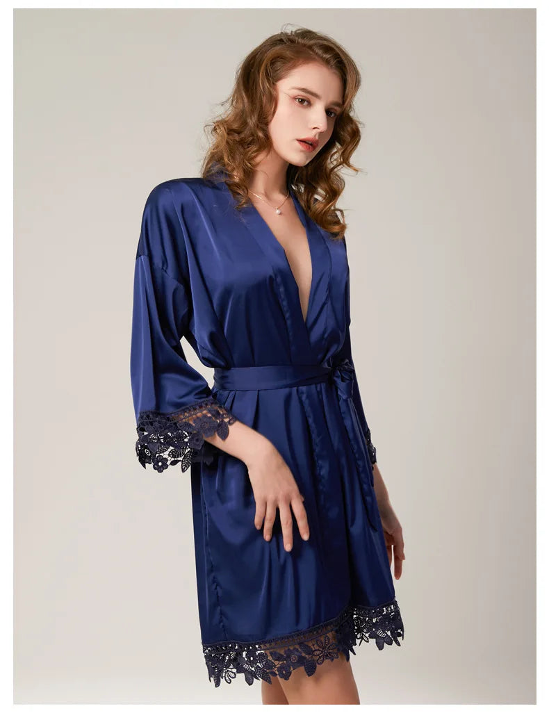 Personalised Bridesmaid Robes Wedding Dressing Gown Bridal Party Satin Lace Bride Gift Bride Robe Bridesmaid Gift