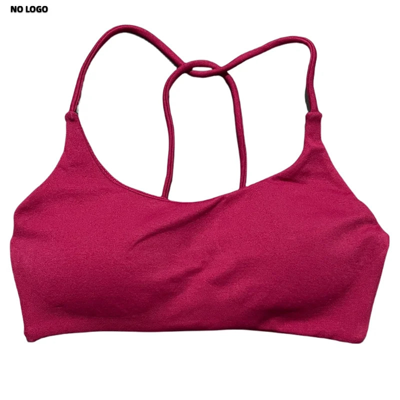 No Logo Twist Back Bra Woman Seamless Yoga Underwear High Support Backless Sports Bra Running Workouts Top Running Gym Bra