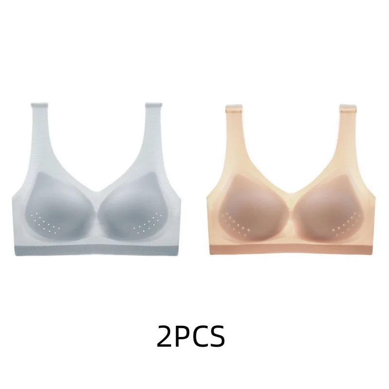 2PCS sexy bra lingerie Plus Size 4XL Seamless Bralette Wire Free Bras For Women Underwear Lingerie Sleep Brassiere Breathable
