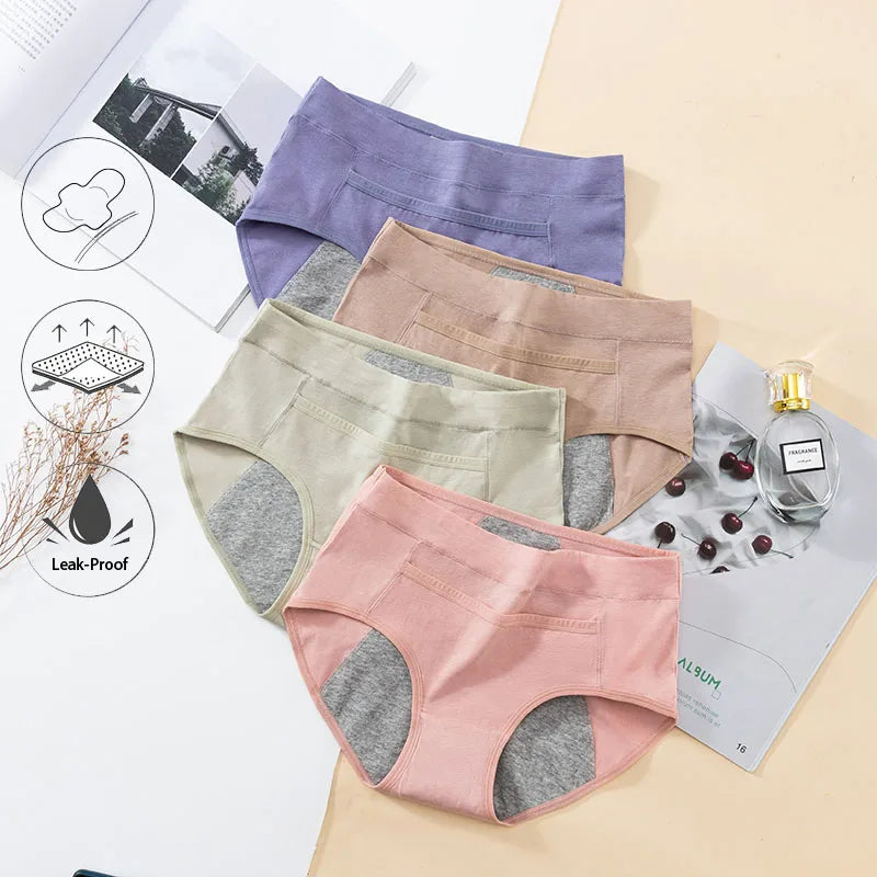 10PCS Cotton Menstrual Panties for Urinary Incontinence Woman Underpants Women Briefs Women's Underwear Leak Proof Period Anti