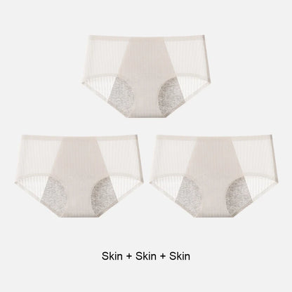 Menstrual Brief Ice Silk Leak Proof Underwear Women Menstruation Panties for Urinary Incontinence Woman Women's Menstrual Shorts
