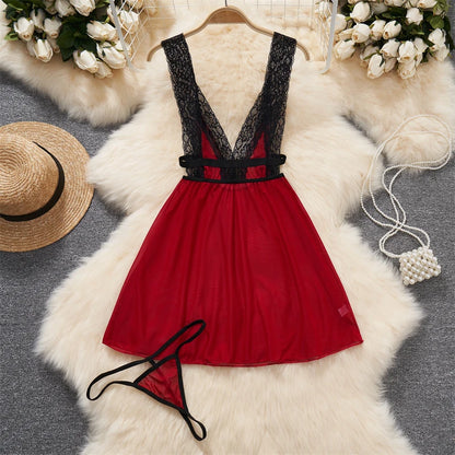 Women Strap Hollow Out Backless French Style Striped Erotic Playsuits Cosplay Slim Fit Underwear Black Lingerie Sexy Bodysuits