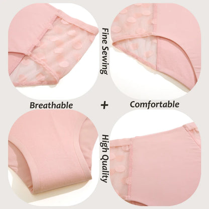 4Pcs/Set Absorption Leakproof Menstrual Period Briefs Seamless Lace Polka Dot Breathable Physiological Underwear Female Lingerie
