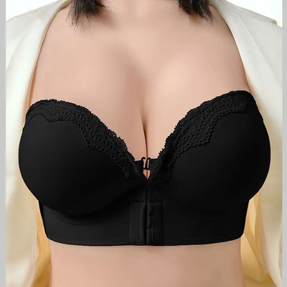 Ultimate Push Up Bra 12cm Padded Front Closure Strapless Plunge Bra for Small Chest Extreme Lift Invisible Back Comfort Wear