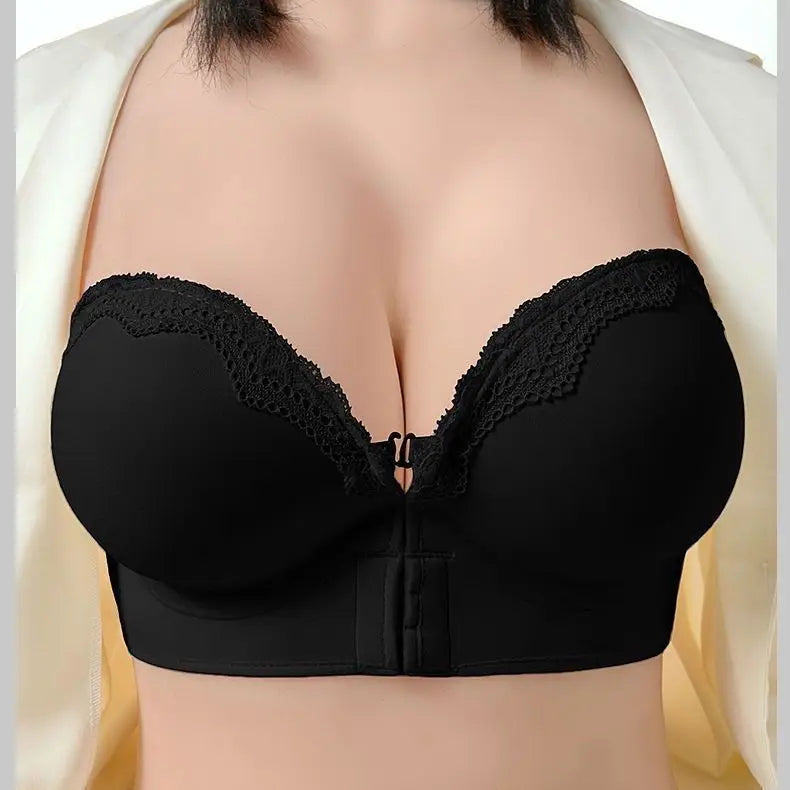 Ultimate Push Up Bra 12cm Padded Front Closure Strapless Plunge Bra for Small Chest Extreme Lift Invisible Back Comfort Wear