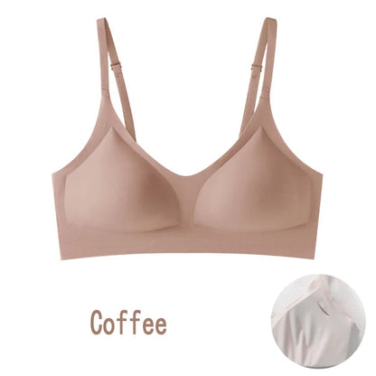 Women's bra, seamless underwear, large breasts, small breasts, gathering, thin semi-fixed cup, beautiful back bra, sexy