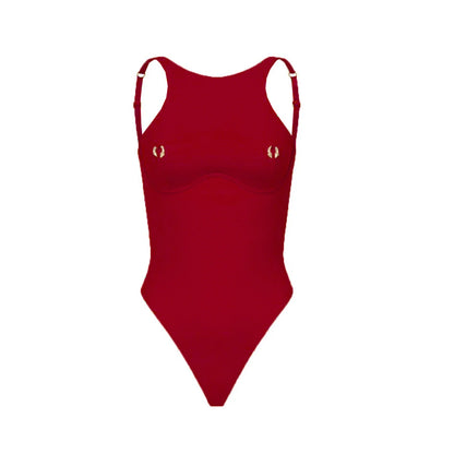 Push Up 2025 Sexy Women One Piece Swimsuit Female Swimwear Halter Biquini Belt Monokini Swimming Suit Bathing Suit Beachwear