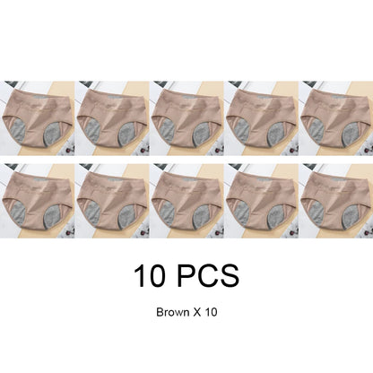 10PCS Cotton Menstrual Panties for Urinary Incontinence Woman Underpants Women Briefs Women's Underwear Leak Proof Period Anti