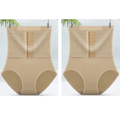 2pcs Women High Waist Shaping Briefs Buckle adjustment Body Shaper Slimming Underwear Butt Lifter Control Pantie Shapewear Pant