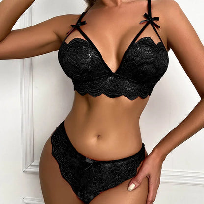 3pcs Sexy Lingerie Women Bra Panty Garters Set See Through Lace Underwear Erotic Lingerie Sets Sexy Women's Bra Porno Costumes