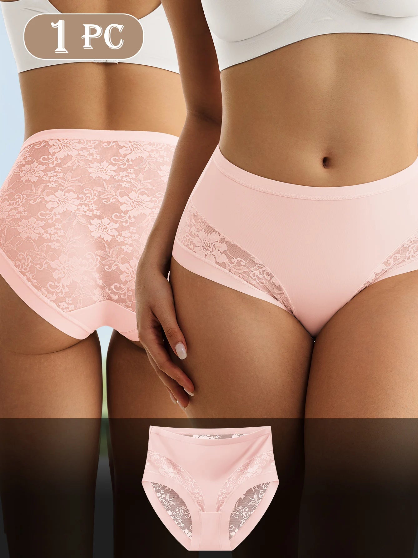 Women’s Lace Panties - Elegant Mesh Patchwork Design, Soft, Breathable, Comfortable for Date Nights & Everyday Wear