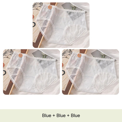 3PCS Lifter Women Fashion Female Panties Mesh Thin Plus Size Panties Lingerie Sexy Underware Woman Underwear Briefs Seamless