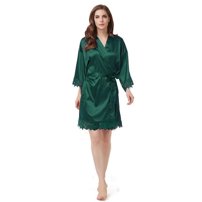Personalised Bridesmaid Robes Wedding Dressing Gown Bridal Party Satin Lace Bride Gift Bride Robe Bridesmaid Gift